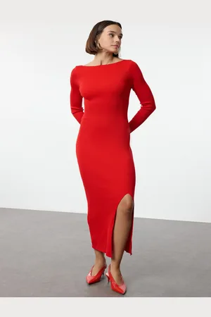 Trendyol Women Boat Neck Bodycon Dress