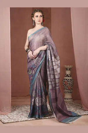 JustFashion Women Floral Printed Saree With Blouse Piece
