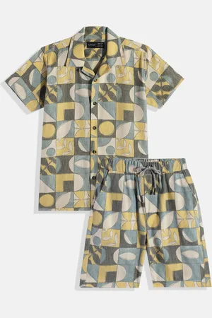 CAVIO Boys Printed Pure Cotton Shirt with Shorts