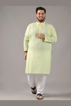 SOJANYA Size Floral Embroidered Thread Work Band Collar Pure Cotton Straight Kurta