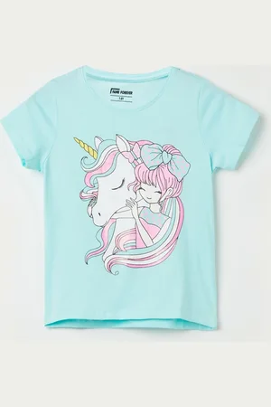 Lifestyle Girls Graphic Printed Round Neck Cotton T-shirt