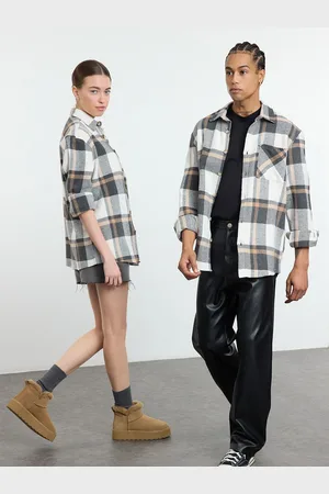 Trendyol Unisex Tartan Checks Checked Relaxed Fit Shacket