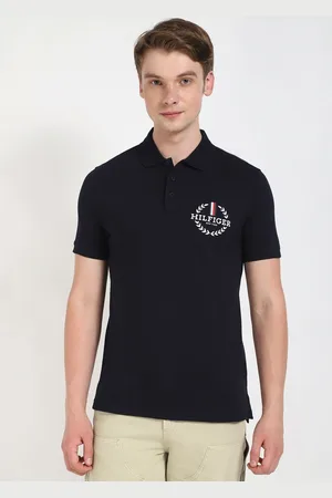 Tommy Hilfiger Men Typography Printed Polo Collar Cotton T-shirt