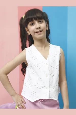 ATHENA Schiffli Cotton Shirt Style Top