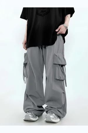 Maniac Mens Solid Sliver Cement Polyester Nylon Fabric Cargo Pant