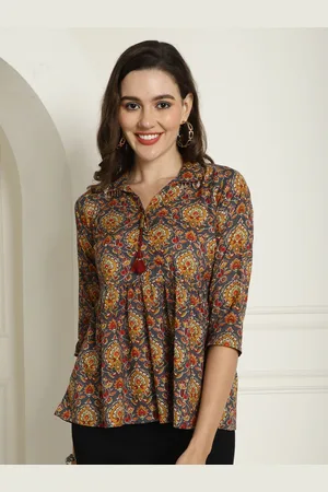 Rajnandini Print Ethnic Cotton Empire Top