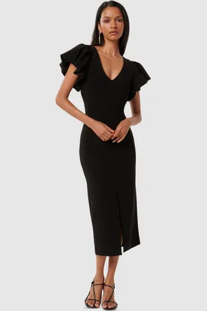 Forever New Flutter Sleeve Bodycon Midi Dress