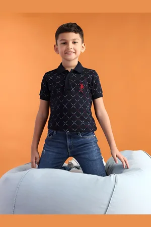 Ralph Lauren Boys Brand Logo Printed Polo Collar Cotton T-shirt