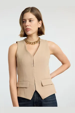 Trendyol Women V-Neck Sleeveless Waistcoat