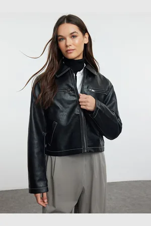Trendyol Women Shirt Collar Biker Jacket