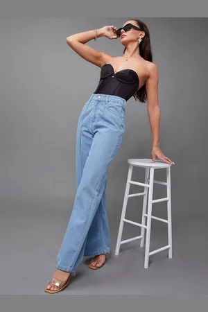Miss Chase Women Straight Fit High-Rise Jeans