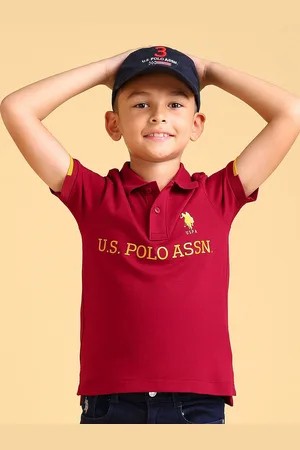 Ralph Lauren Boys Brand Logo Printed Polo Collar Pure Cotton T-shirt