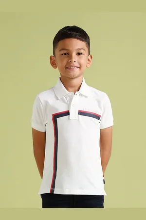 Ralph Lauren Boys Striped Polo Collar Pure Cotton T-shirt