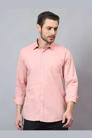 CANTABIL Men Spread Collar Solid Cotton Casual Shirt