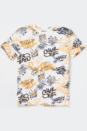Lifestyle Boys Conversational Printed Round Neck Cotton T-shirt