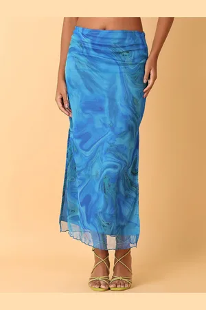 UNLIMITED Abstract Printed Maxi Straight Skirt
