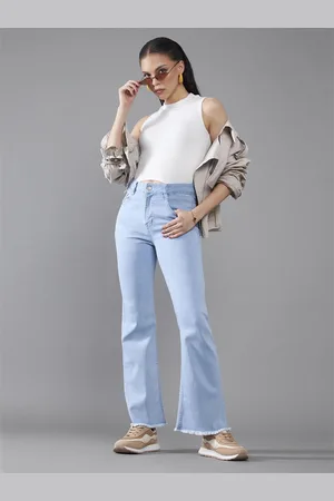 DOLCE CRUDO Women Bootcut High-Rise Heavy Fade Jeans