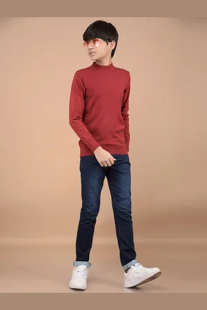 Crimsoune Club Boys Slim Fit Heavy Fade Clean Look Stretchable Jeans