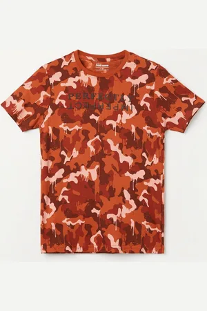 Lifestyle Boys Camouflage Printed Round Neck Cotton T-shirt