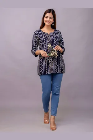 Mialo fashion Women Bandhani Printed Kurti