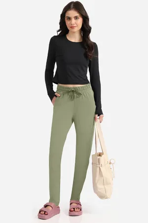 BlissClub Women Relaxed Straight Leg Relaxed Fit Mid-Rise Trousers