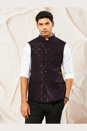 Vastramay Men Woven Design Nehru Jacket