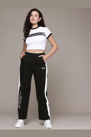 Roadster The Life Co. Typography Printed Relaxed Fit T-Shirt with Trousers