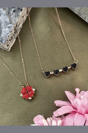 Digital Dress Room Brass Rose Gold-Plated Artificial Stones Pendant With Chains
