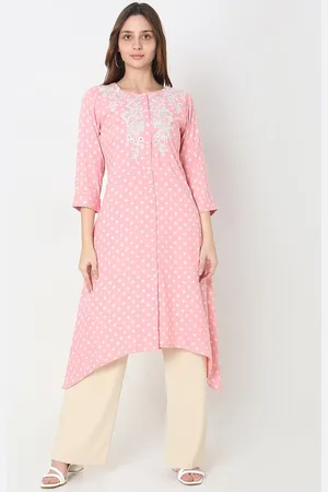 Ethnicity Floral Embroidered Round Neck Kurta