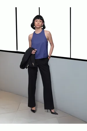 French Connection Solid Racerback Neck Sleeveless Top