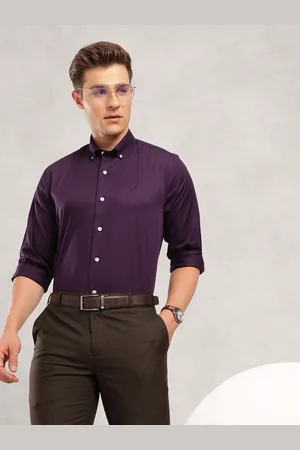 Nautica Slim Fit Opaque Pure Cotton Formal Shirt