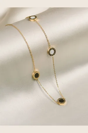 Artklim Anouk Gold-Plated Artificial Stones Studded Pendant Necklace