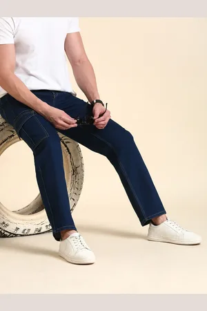 Mast & Harbour Men Blue Straight Fit Clean Look Coloured Shade Stretchable Jeans