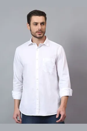 CANTABIL Men Spread Collar Solid Cotton Casual Shirt