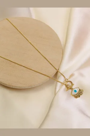 Artklim Anouk Gold-Plated Artificial Stones Studded Minimal Necklace