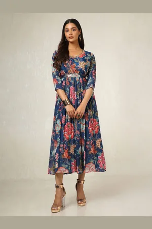 Soch Women Floral Printed Fit- Flare Midi Dress