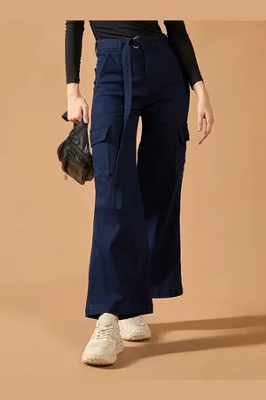 DOLCE CRUDO Women Cherry Spark Wide Leg Cargo Jeans