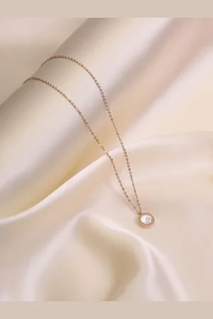 Artklim Gold-Plated Artificial Stones Studded Minimal Pendant