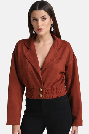 Kazo Women Lapel Collar Solid Casual Tailored Jacket