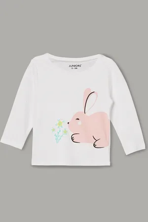 Lifestyle Girls Printed Drop-Shoulder Sleeves Raw Edge T-shirt