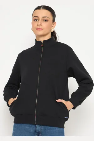 MADAME Women Front-Open Long Sleeves Cotton Sweatshirt