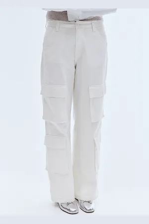 H&M Women Cotton Mid-Rise Cargo Trousers