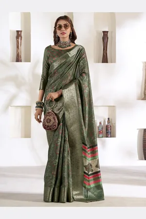 Mitera Women Ethnic Motifs Zari Saree With Blouse Piece