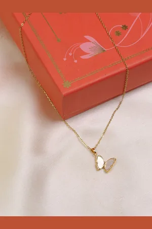 Artklim Gold-Plated Artificial Stones studded Contemporary Pendant With Chain