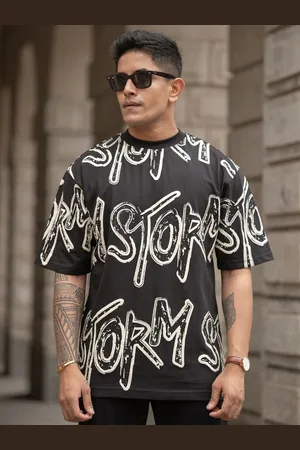 Powerlook Men Typography Printed Round Neck Cotton Relaxed Fit T-shirt