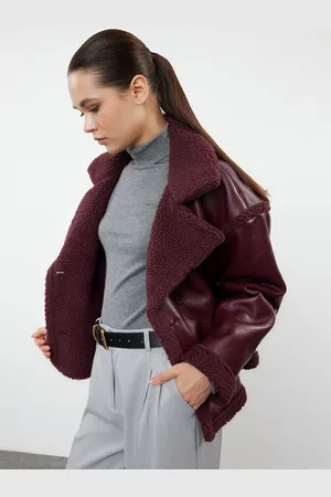 Trendyol Women Plush Detail Biker Jacket