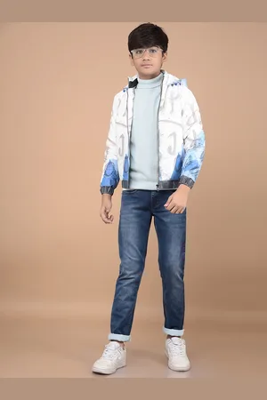Crimsoune Club Boys Slim Fit Clean Look Heavy Fade Stretchable Jeans
