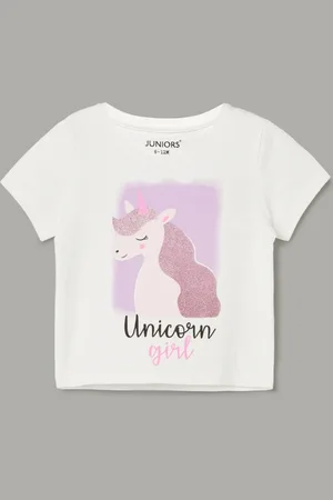 Lifestyle Girls Graphic Printed Round Neck Cotton T-shirt