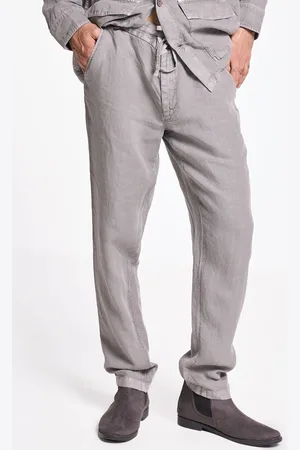Terra Luna Men Pure Cotton Tailored Slim Fit Mid-Rise Trousers