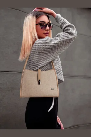 EXOTIC Women Textured Structured Leather Shoulder Bag
